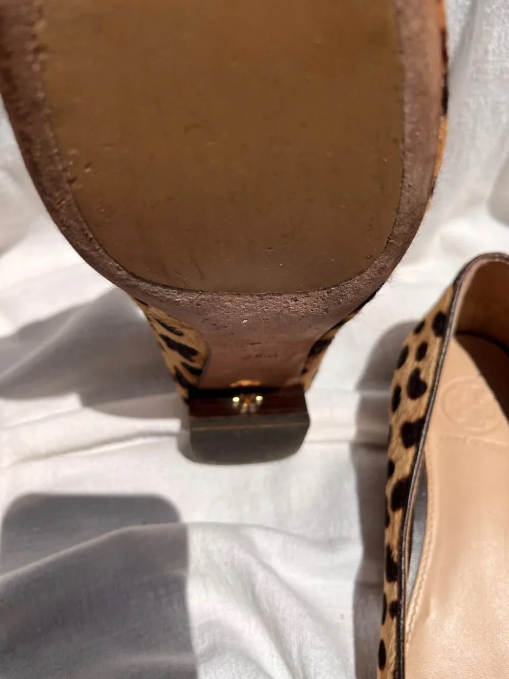Tory Burch Gigi Leopard Print Calf Hair Block Heel Pumps